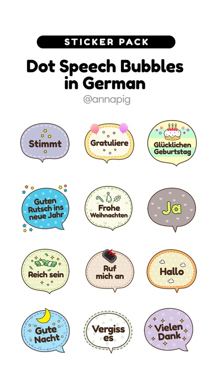 Dot Speech Bubbles in German