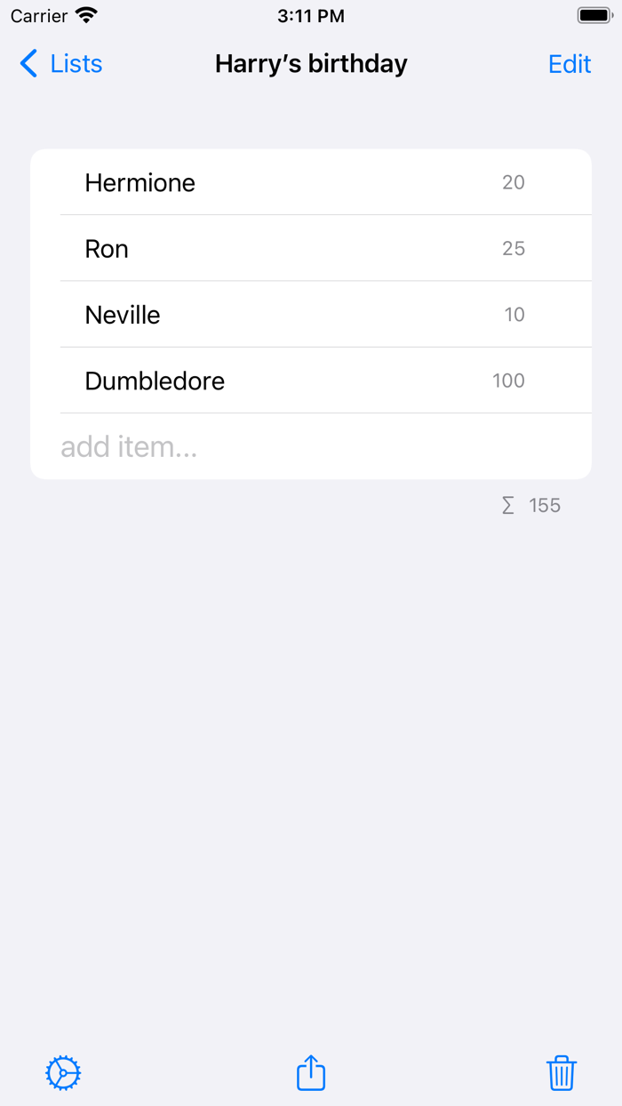 Just lists simple and usable