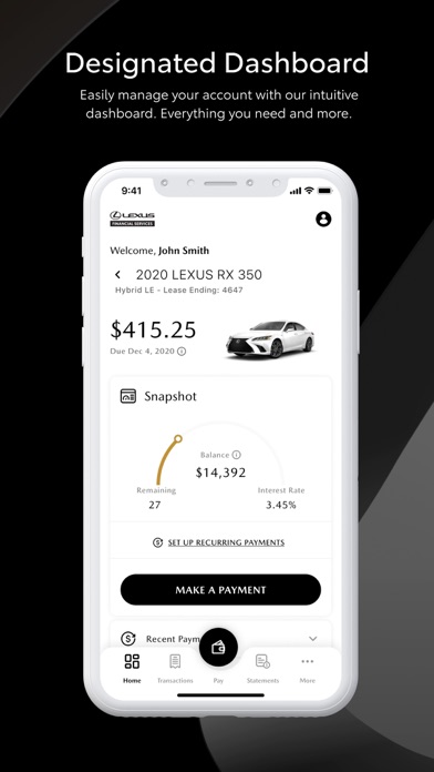 Lexus Financial Services Screenshot