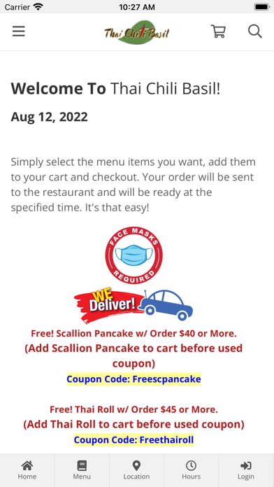 Thai Chili Basil Restaurant Screenshot