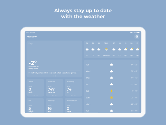 TheWear iPad screenshot 2 - Weather app