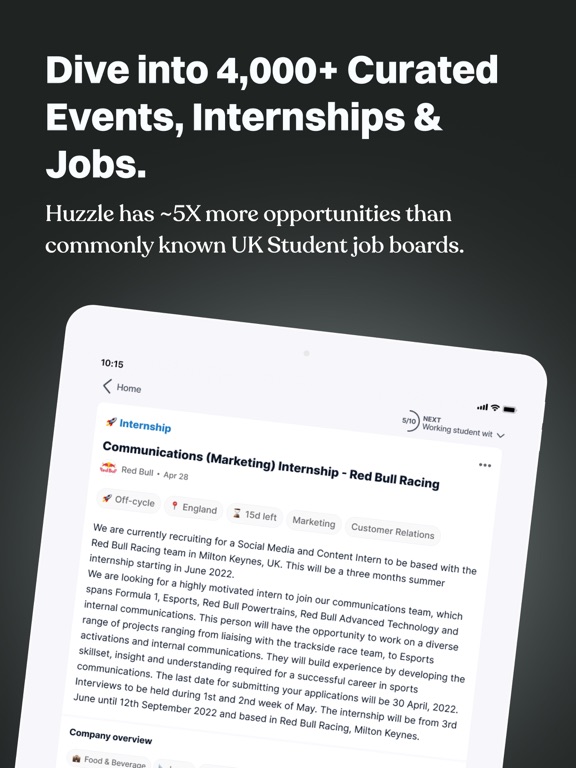 Huzzle – Student Careers iPad screenshot 2 - Productivity app