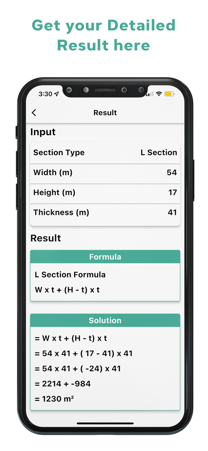 Cross Section Area Calculator