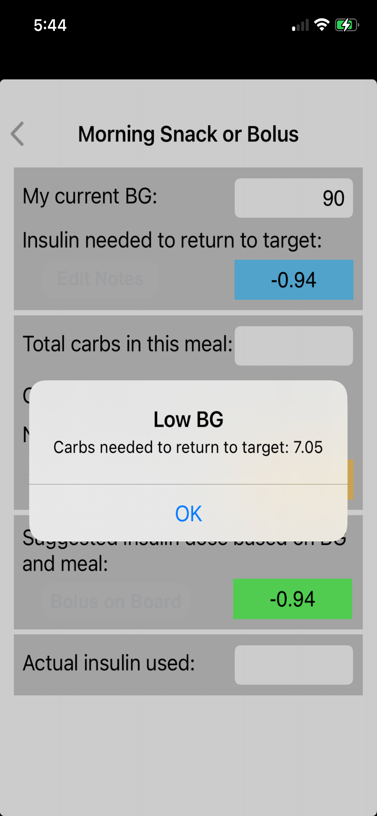 Diabetes Personal Calculator
