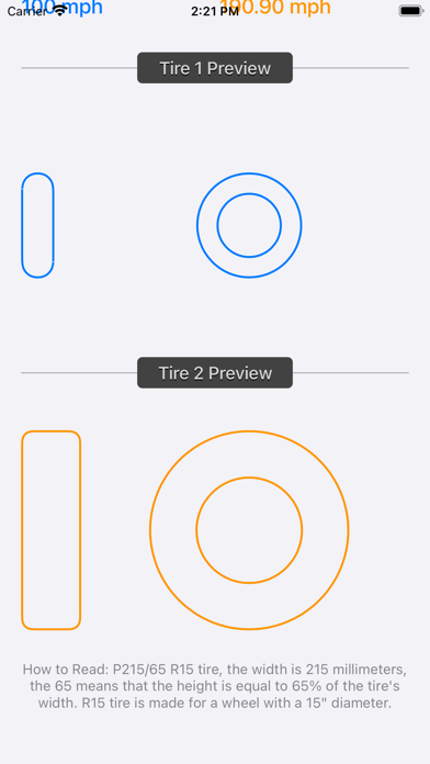 Tire Size Calculator Plus Screenshot