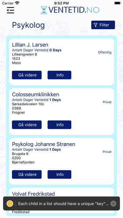 ventetid Screenshot