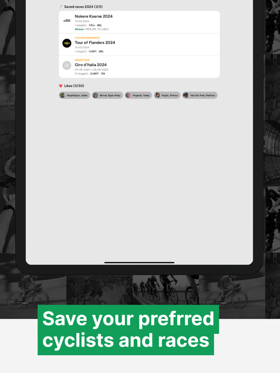 Cyclingoo: Cycling results iPad screenshot 6 - Sports app