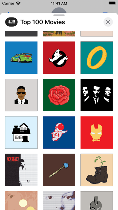 Top 100 Movies Stickers Screenshot