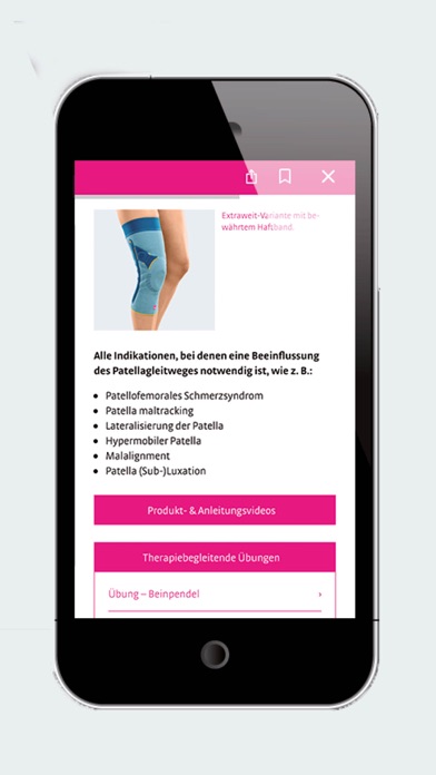 medi Produktfinder Orthopädie Screenshot