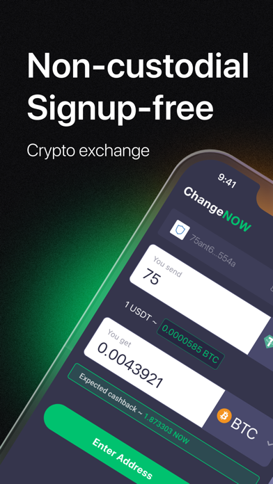 Screenshot #1 pour ChangeNOW: Crypto Exchange App