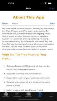 my toll free number + fax, vm iphone screenshot 1