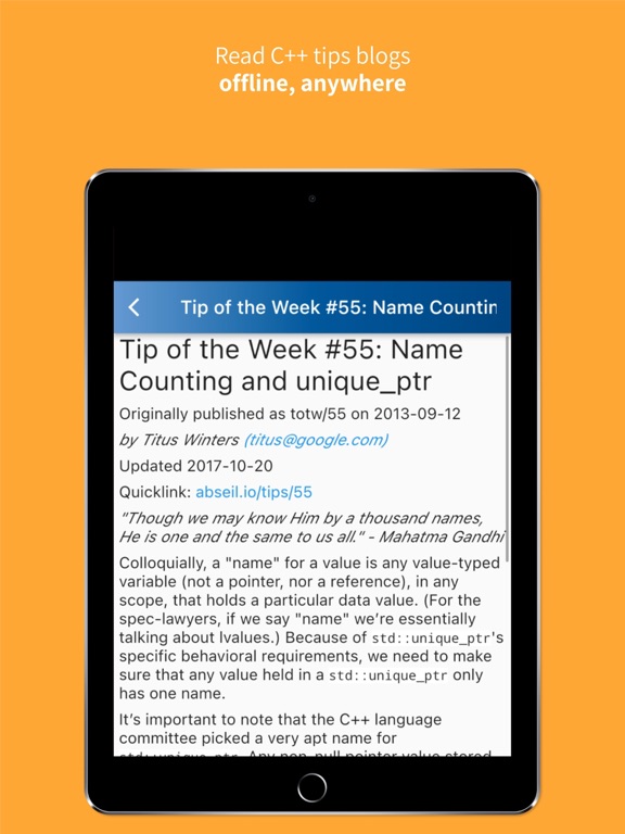 C++ Tip of the Week iPad screenshot 2 - Developer Tools app