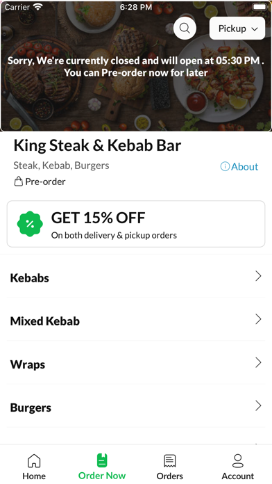 King Steak & Kebab Bar. Screenshot