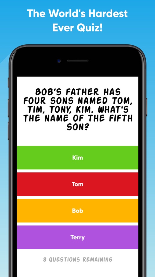 #1. Impossible Quiz - Hard Test (iOS) 来自: DH3 Games