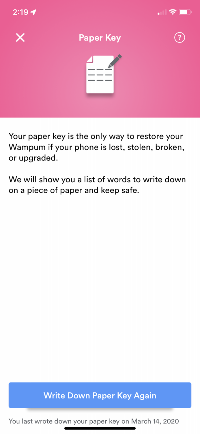 Wampum1st Anonymous Dapp