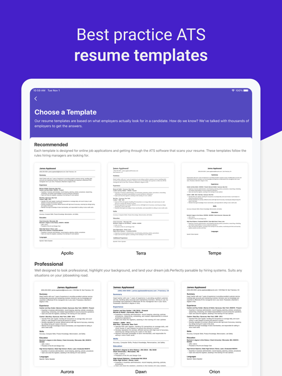 Screenshot #4 pour Resume Builder: PDF Resume App