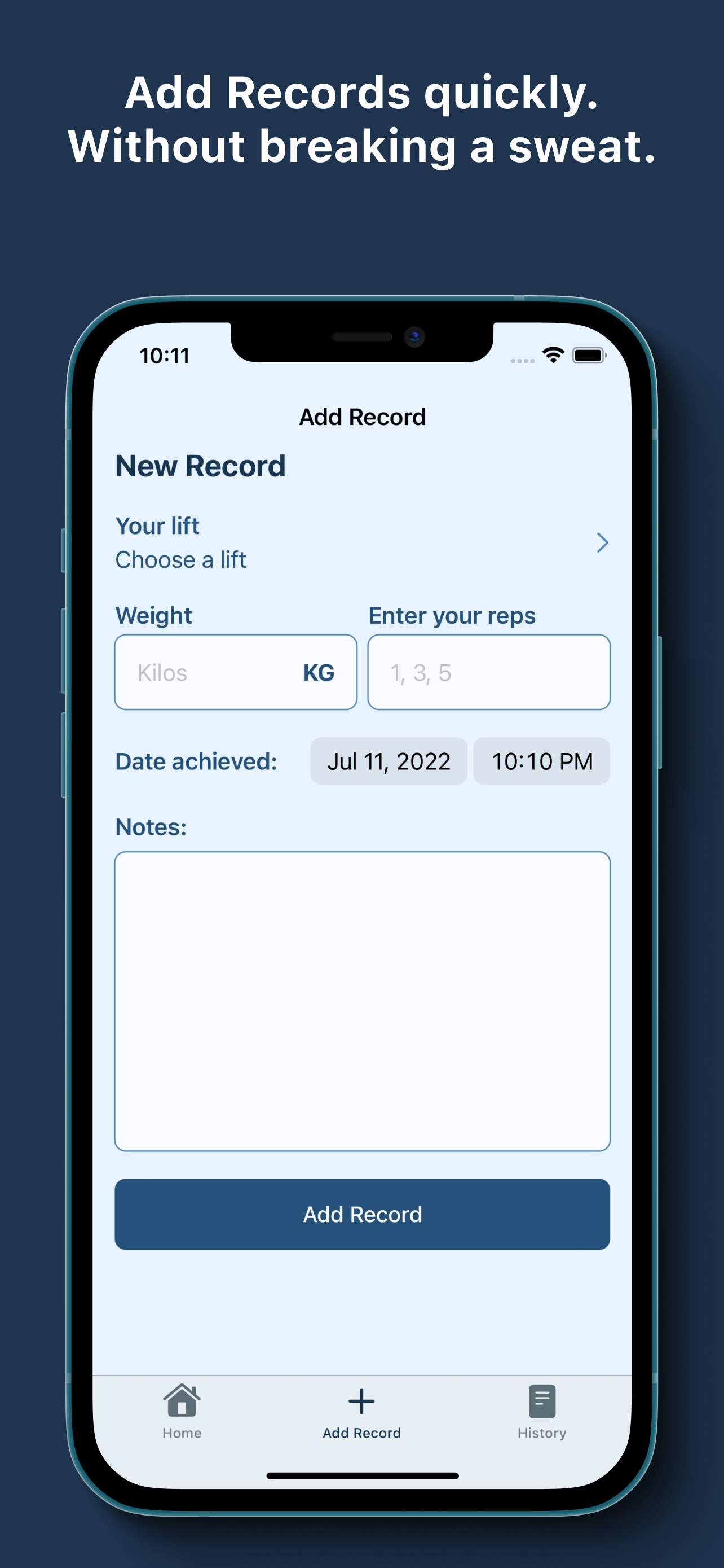 Record Recall: Log Your Bests
