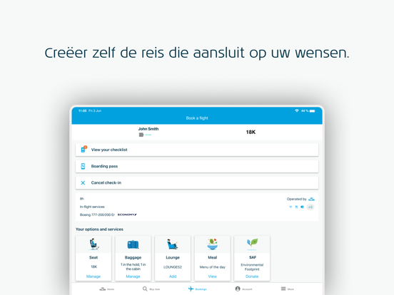 KLM - Boek een vlucht iPad app afbeelding 3
