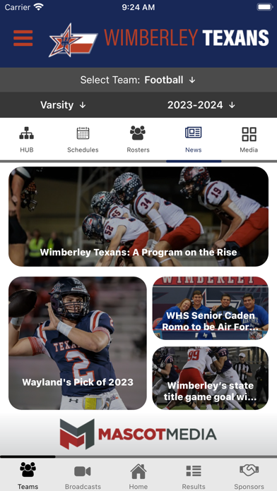 Wimberley Texans Athletics Screenshot