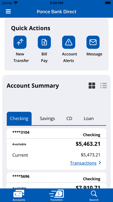 Ponce Bank Direct Screenshot