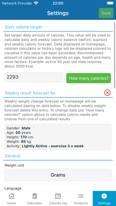 Caloriator Screenshot