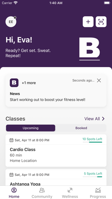 Bladium Sports & Fitness Club. Screenshot