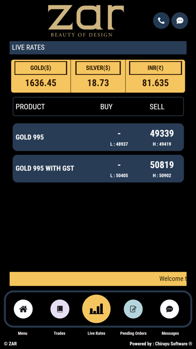 ZAR Bullion Screenshot