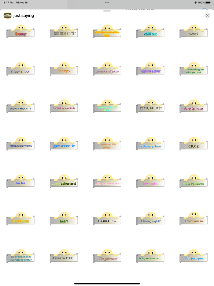 Just Saying Stickers