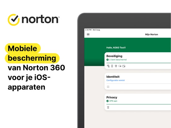 Norton 360 iPad app afbeelding 1