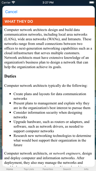 CareerInfo Screenshot