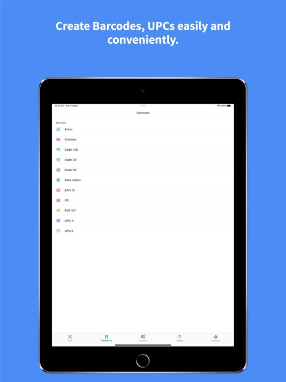 QR code, Barcode, UPC Reader iPad screenshot 4 - Productivity app