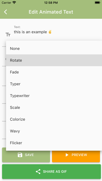 Animated Texts Screenshot