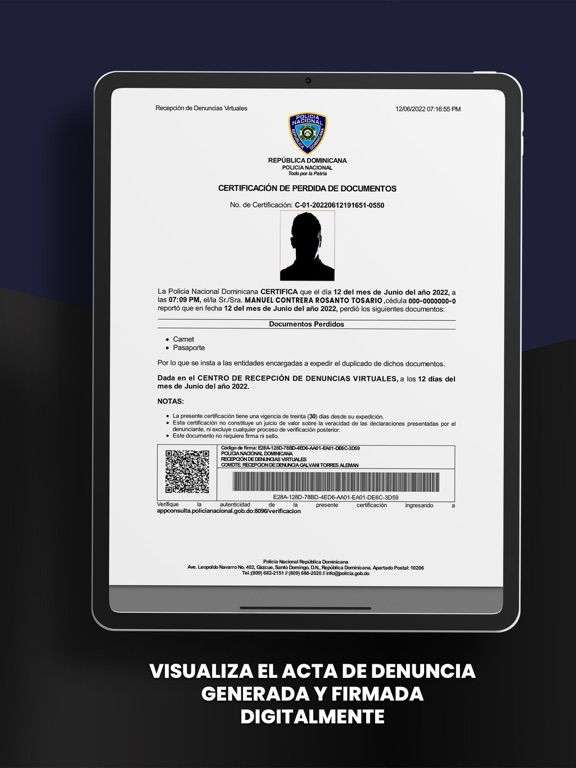 Denuncias Virtuales iPad screenshot 6 - Utilities app