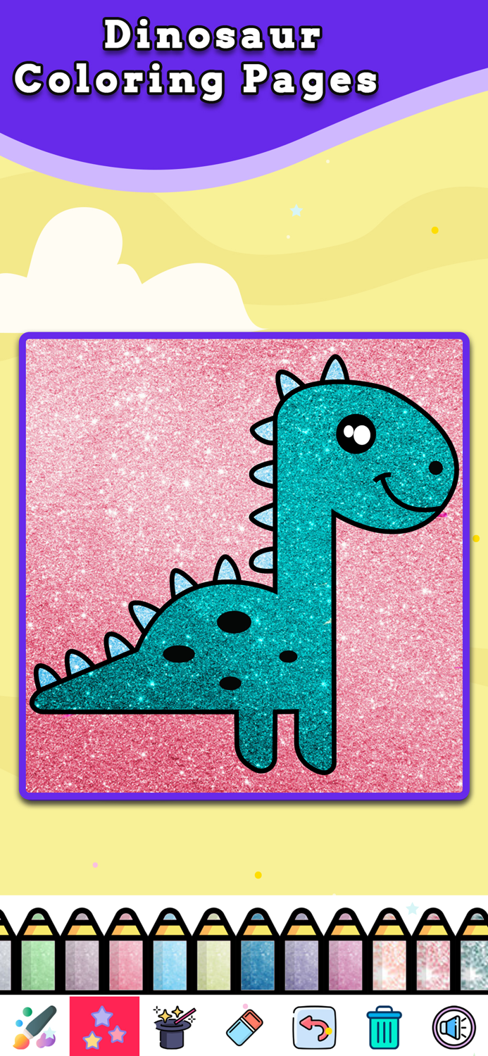 dinosaur Coloring Book Glitter