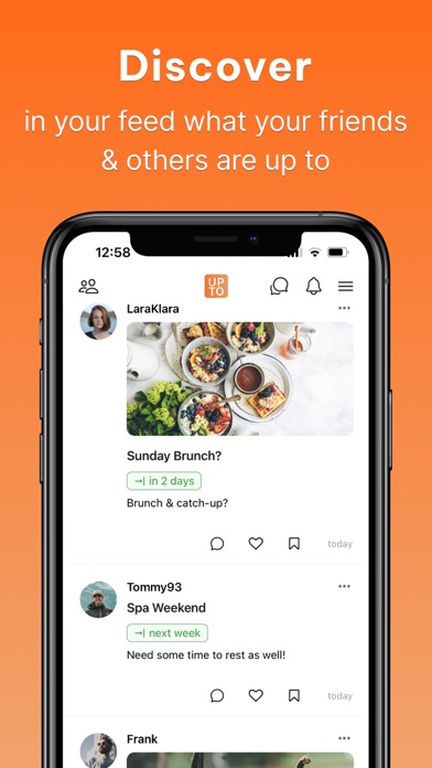 Upto: Social Group Calendar Screenshot