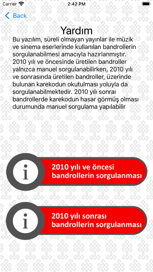 #3. Bandrol Sorgu (iOS) Podle: T. C. Kültür ve Turizm Bakanlığı