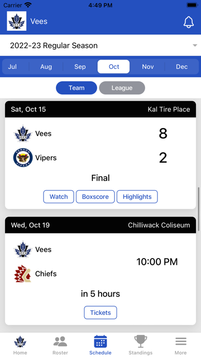 Penticton Vees Screenshot