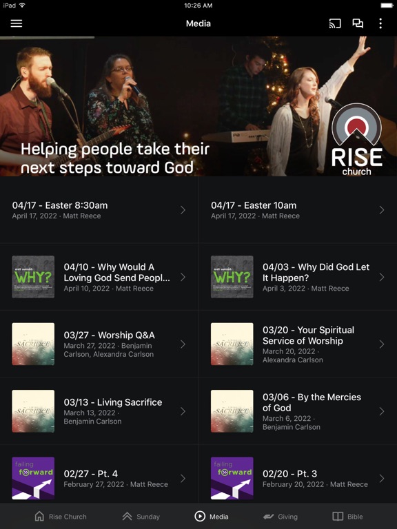 Rise Church App iPad screenshot 2 - Education app