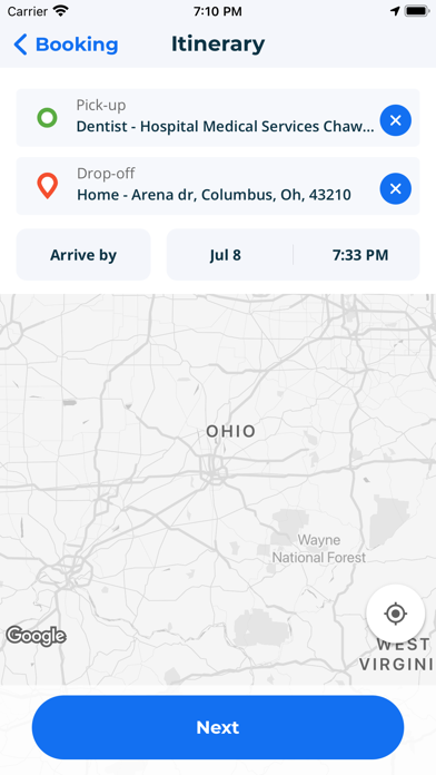 SacRT Go Paratransit Service Screenshot
