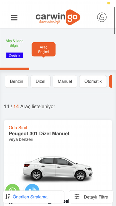 Carwingo Oto Kiralama Screenshot