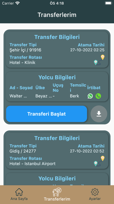 Hotelistan Driver App Screenshot