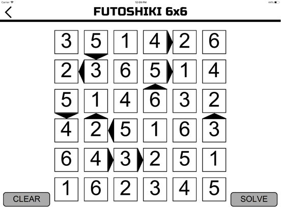 Screenshot #5 for Futoshiki Solver