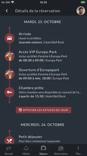 Capture d'écran de Europa-Park Hotels sur iPhone 6
