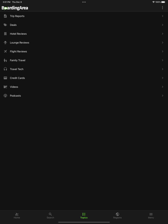 BoardingArea iPad screenshot