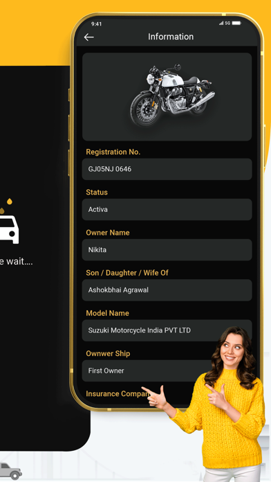 RTO vehicle detail Screenshot