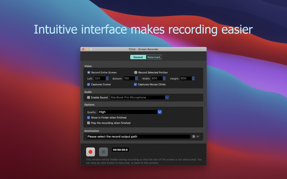 #1. 1Click - Screen Recorder (macOS) Podle: SEASOFT LTD.