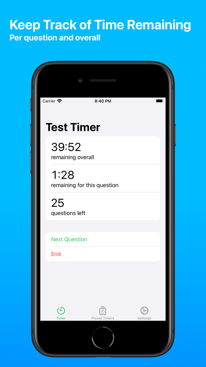 Test Timer - Monitor Your Time