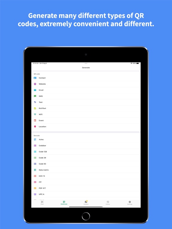 QR code, Barcode, UPC Reader iPad screenshot 3 - Productivity app
