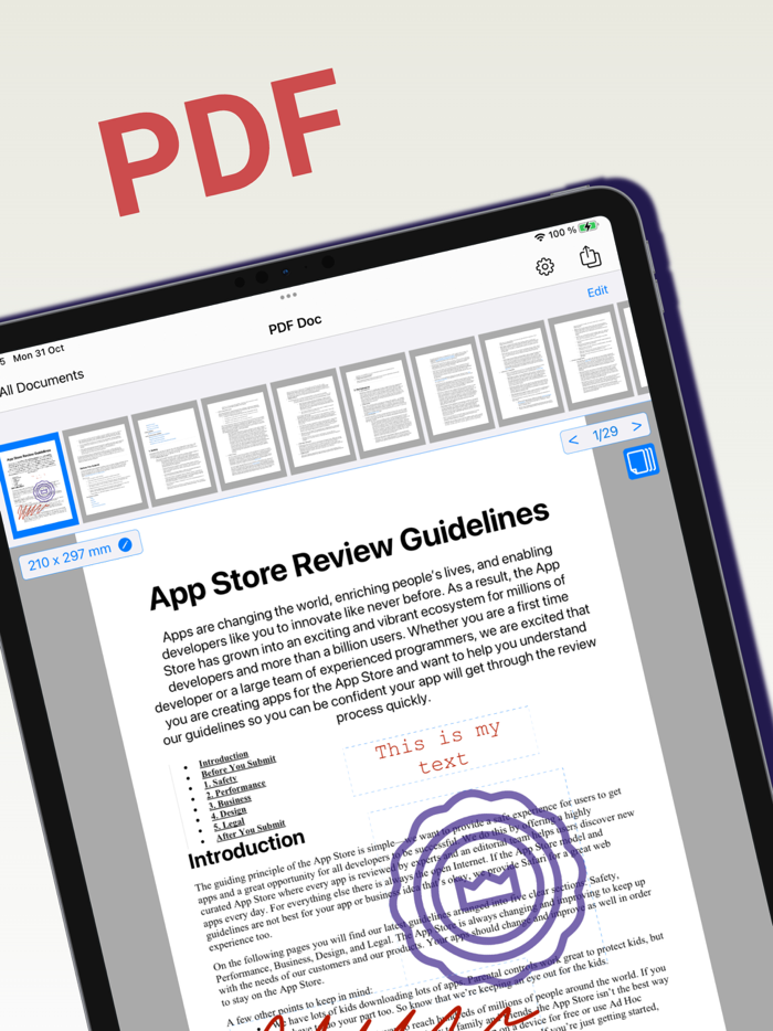PDF Edit - create stamp sign