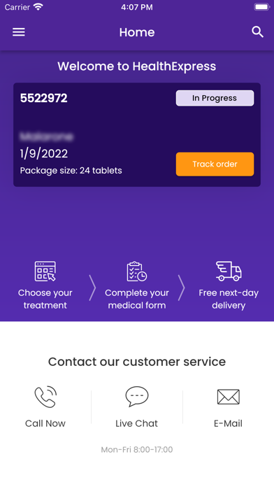 HealthExpress Screenshot